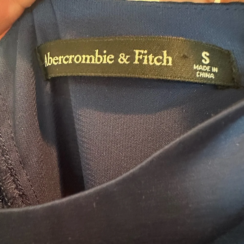 Abercrombie & Fitch Navy Spaghetti Strap Maxi Dress